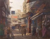 Zulfiqar Ali Zulfi, 24 x 30 Inch, Oil on Canvas, Cityscape Painting-AC-ZUZ-109